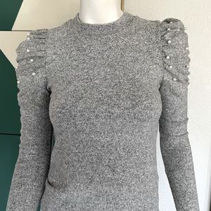 NWT Pearl Puff Sleeve Zara Top Size S